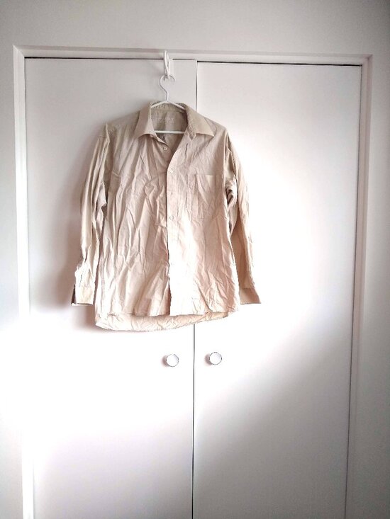 Anthony Other - vintage 90s Classico by Anthonys tan pinstripe shirt